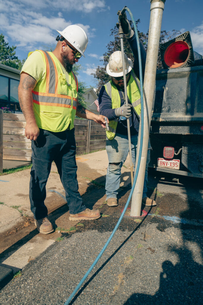 Safe Site and NG workers at Layafette CO drilling holes
