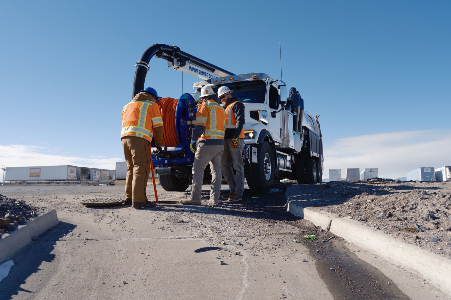Safe Site Workers hydro jetting sewer lines